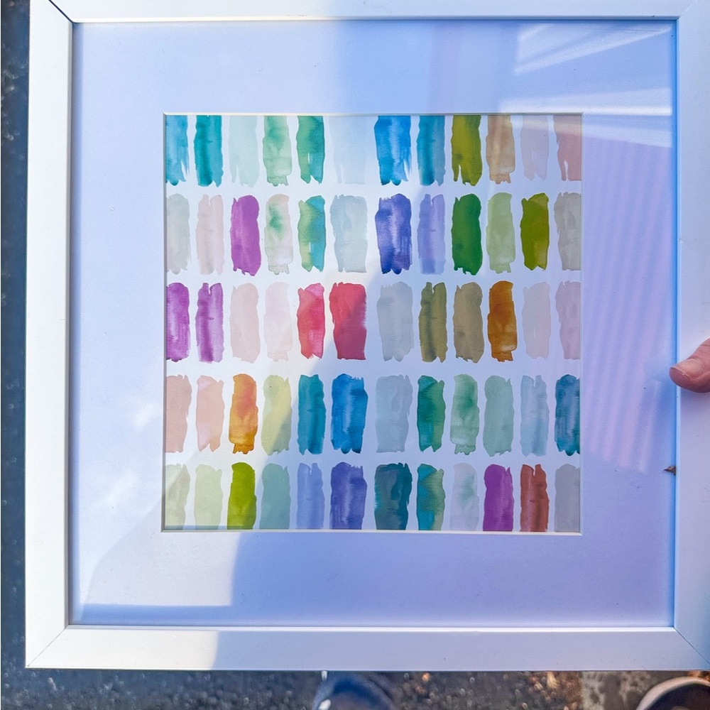 New! Colorful Abstract Art Print in White Frame from Pier 1 - Picture 3 of 3